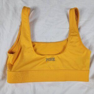 Victorias Secret Pink Ultimate Womens Small Yellow Sports Bra Training Gym Run
